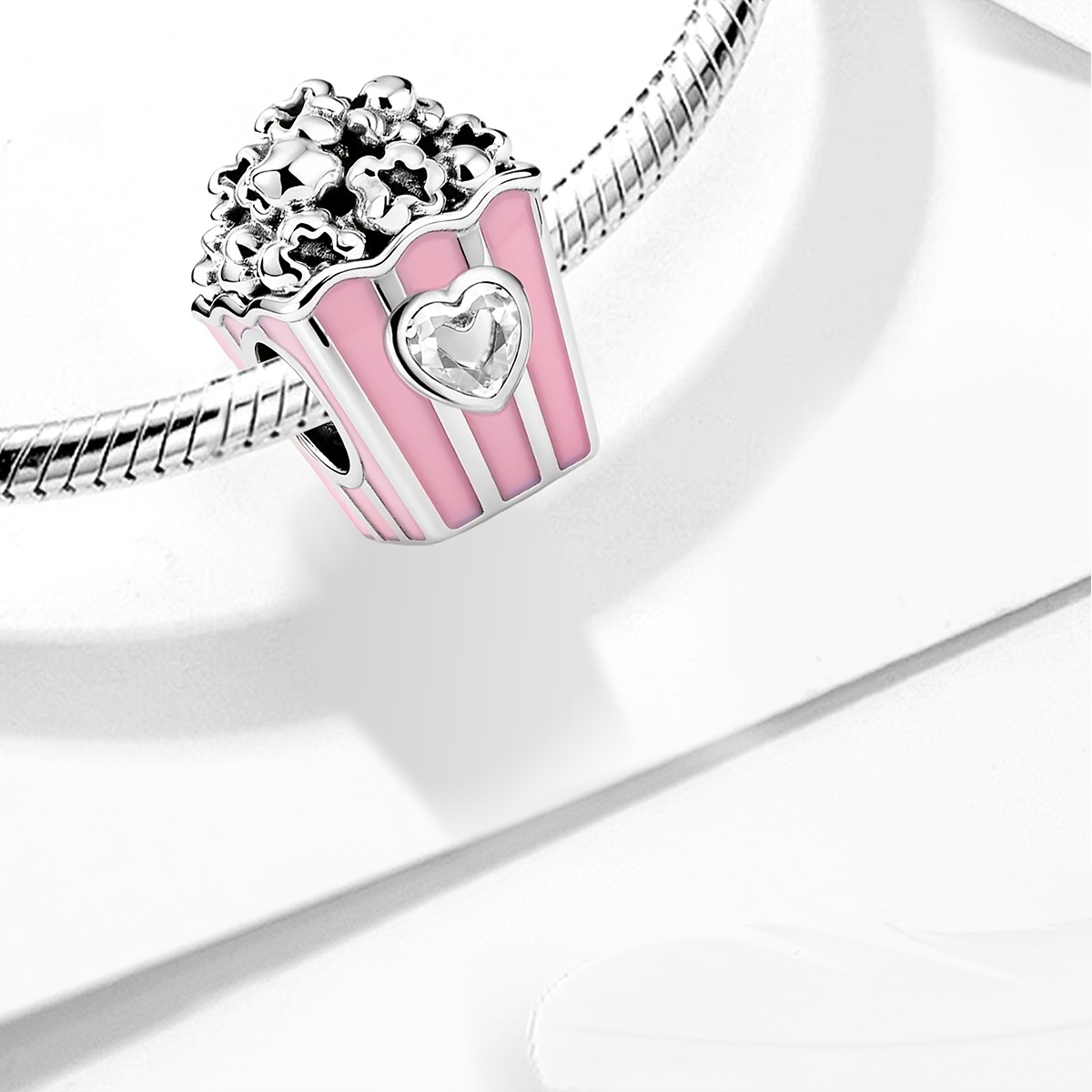 Women's 925 Silver Popcorn DIY Pendant Beaded